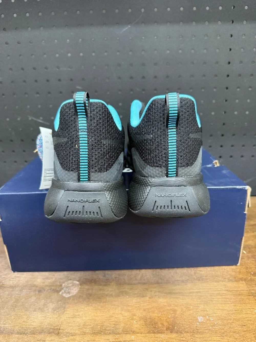 New W/ Box! Men's Reebok NFX 'Black Bold Cyan' Teal Blue Athletic Sneakers